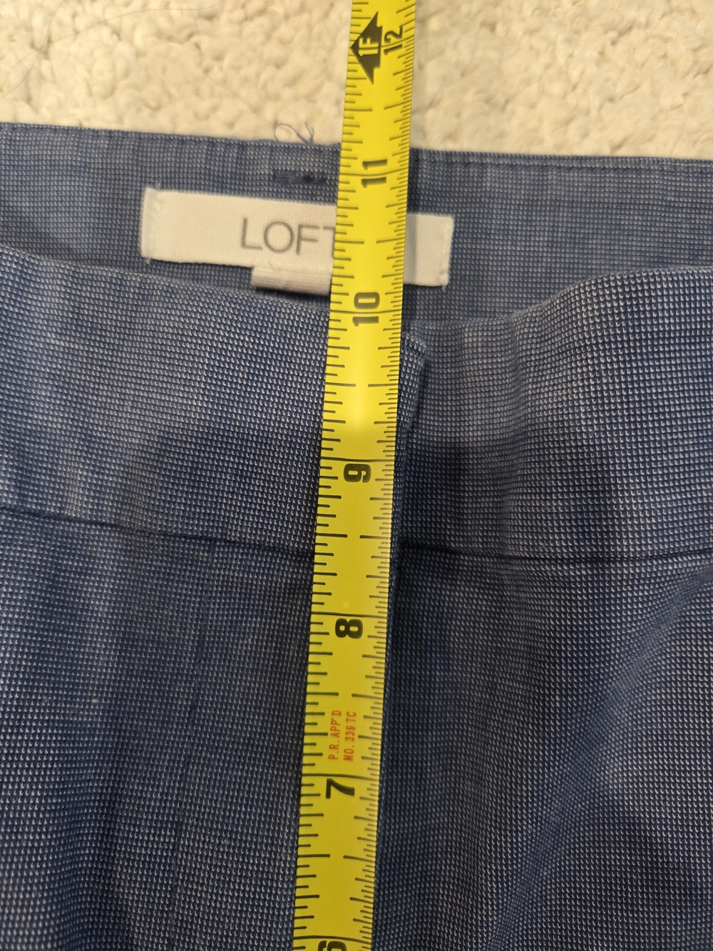 LOFT Blue Textured Trousers